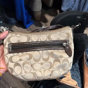 Coach Signature Beige Wristlet